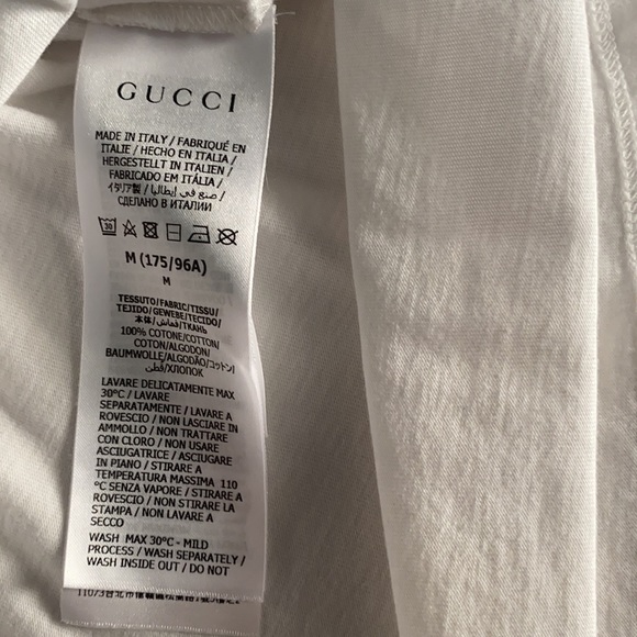 Men’s Adidas x Gucci cotton T-shirt Sz M White/Red /Blue - Picture 3 of 7